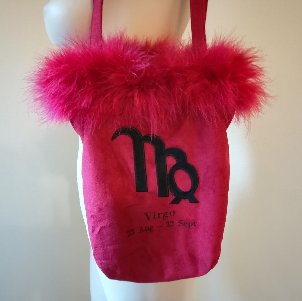 Feathery Red Velvet Virgo Bag